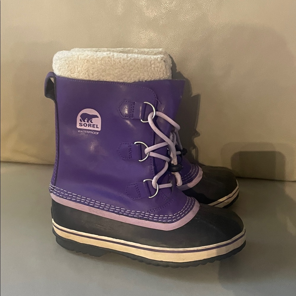 Sorel Kids Purple and Black Snow Boots